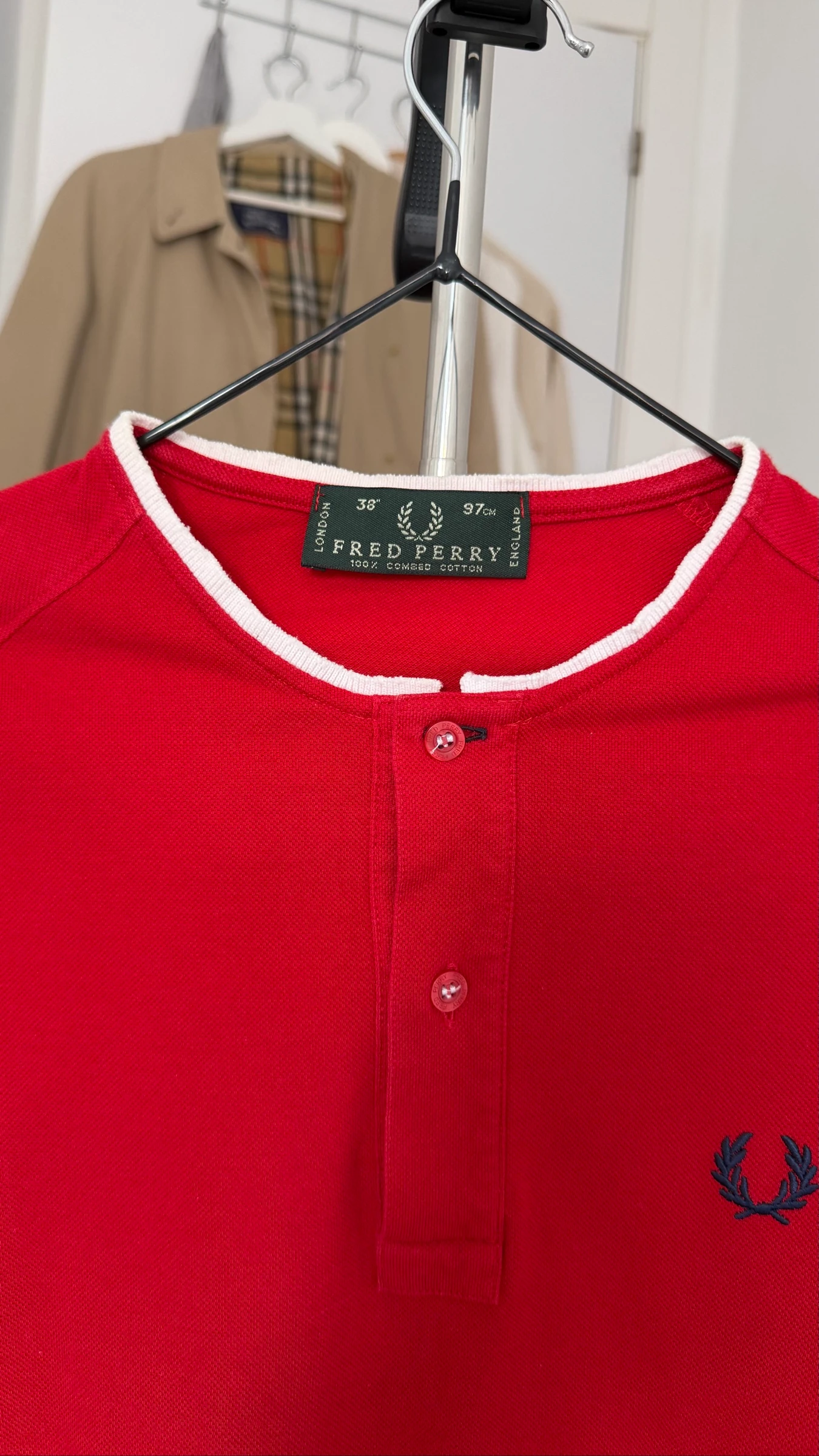 Polo Fred Perry vermelho vintage tamanho P – photo 4